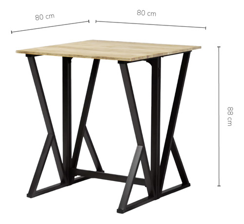 Set Comedor Top Living Mesa Rectangular Ajustable Y 4 Bancos Color Café Y Negro