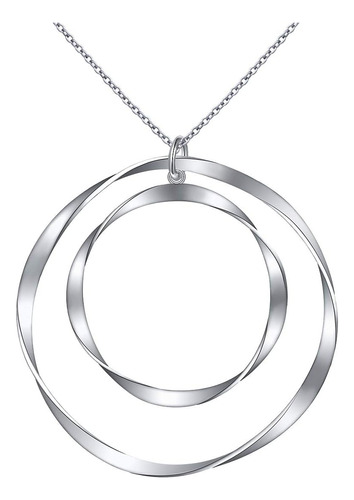 Alphm Collar De Aro Circular De Cadena Larga S925 Colgante