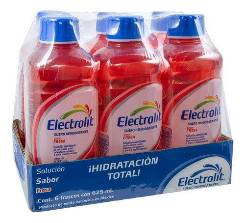Electrolit Suero Rehidratante Sabor Fresa 625 Ml (6 Pack)