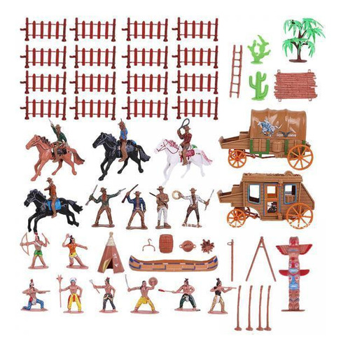 2 Ocidental Cowboy Indiano Nativo Soldados Brinquedos Modelo