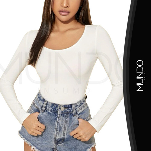 Polera Manga Larga De Mujer Elasticada (varios Colores)