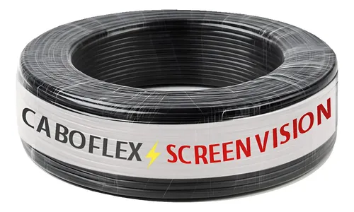 Fio 6mm Cabo Flexível Rolo Com 100 Metros Elétrico 750v Cor Preto Marca Screen Vision