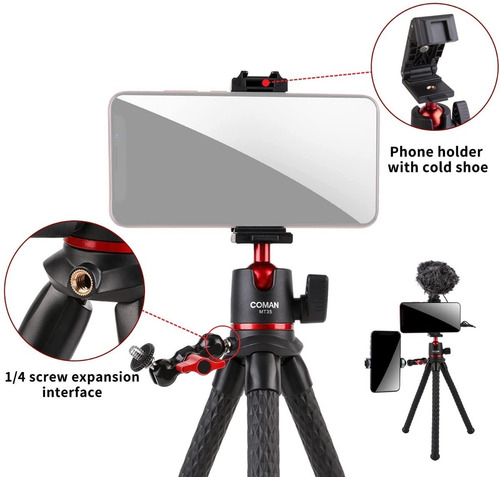 Tripode Coman Mt-35 Flexible Para Cámara Celular Gopro