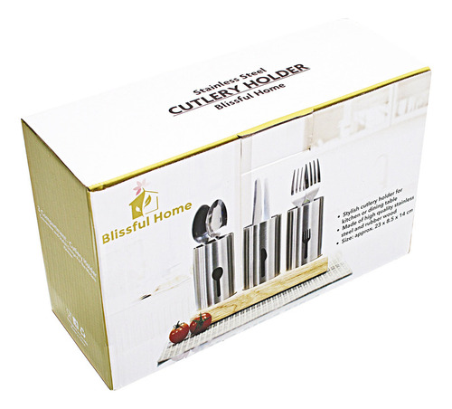 Soporte De Cuchara Caddy Para Cubiertos Y Cubiertos De Acero