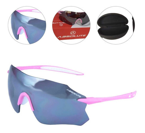 Oculos Ciclismo Absolute Prime Sl Rosa Lente Cinza Uv 400