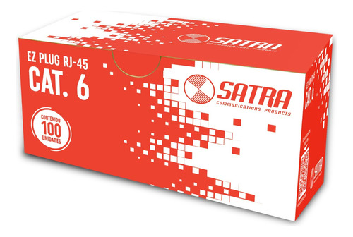 Satra Conector Ez Plug Rj45 Cat 6 Caja 100 Unidades