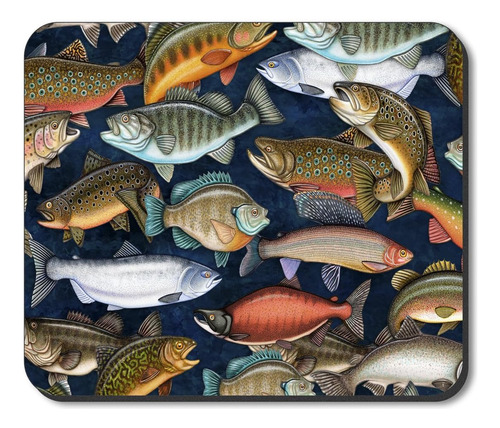 Alfombrilla De Raton Art Plates Brand - Peces De Agua Dul...