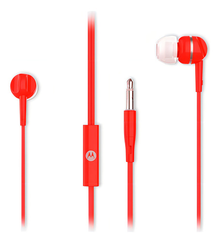 Fones de ouvido Motorola In-Ear Earbuds 105 com microfone vermelho