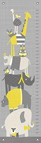 Oopsy Daisy Happy Animal Herd Growth Chart, Gray/yellow, 12 