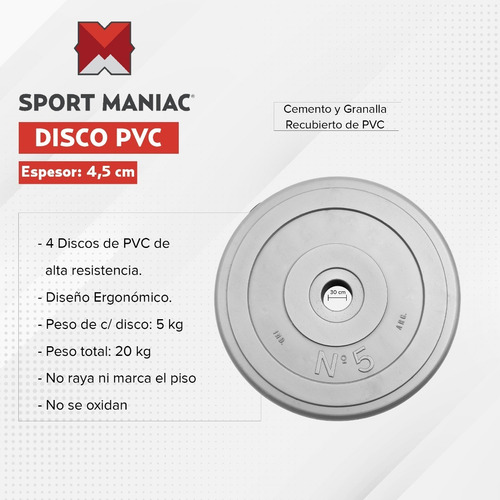 Imagen 2 de 3 de 20 Kg En Discos Recubiertos Pesas Sol Excelente Calidad