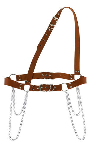 Mujer Cuero Hombro Harness Chain Strap Gót B08t865zwh_310324