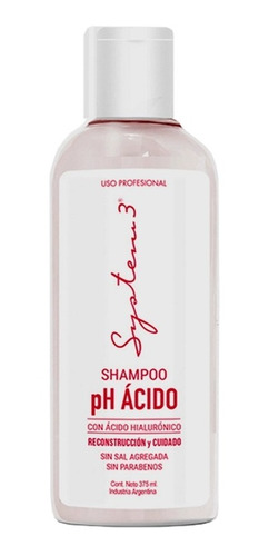 Shampoo Ph Acido Recontruccion Vegano Sin Sal System3 375ml