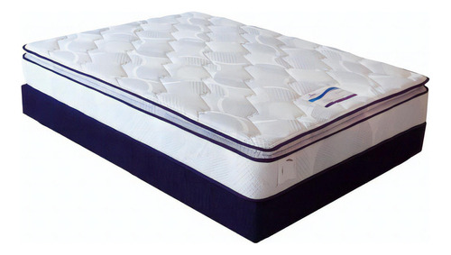 Colchón Individual de individual CL Muebles Loren blanco y azul - 100cm x 190cm x 25cm con pillow