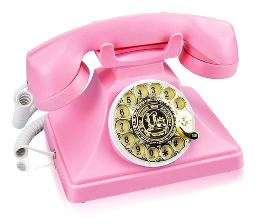 Irisvo - Teléfono Retro Antiguo Vintage, Color Rosa
