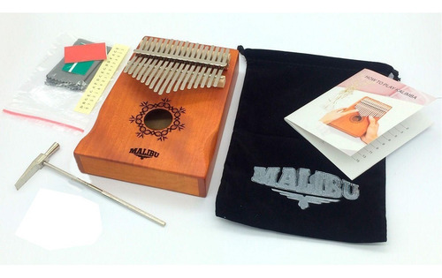Imagem 8 de 9 de Kalimba Malibu Kb50 Mahogany Dó 17 Notas Bag E Acessórios