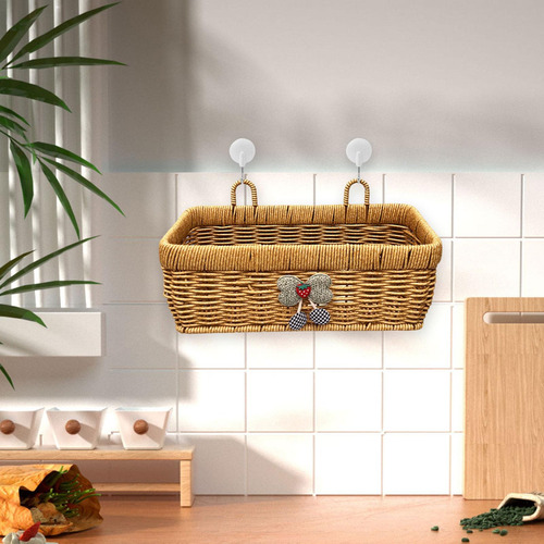 Canasta De Almacenamiento Colgante Cesta Tejida 28x13x16cm