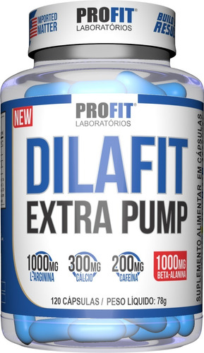 Vasodilatador Dilafit Extra Pump, 120 cápsulas, sabor sin sabor, Profit Labs