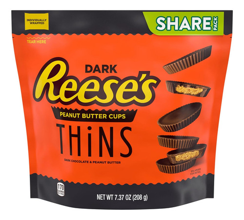 Reese's Peanut Butter Cups Thins Dark Chocolate 208 Gr