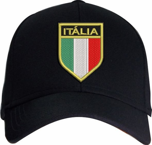 Boné Bordado Brasão Bandeira Da Itália Aba Curva 