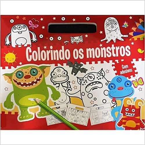 Colorindo Os Monstros Com Adesivos, De Editora Pé Da Letra. Série Na, Vol. Na. Editora Pé Da Letra, Capa Mole Em Português, 2022