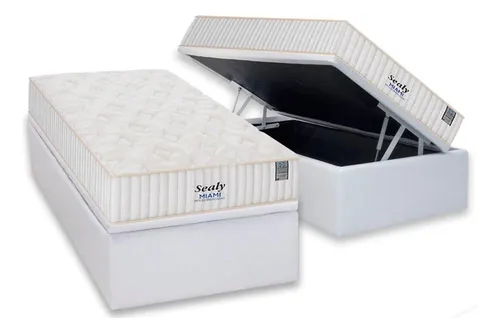 Cama Box Baú Solteiro: Colchão Molas Plumatex Masterpocket