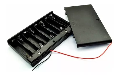 Porta pilas 2 Pilas AA con Tapa e Interruptor - MEGATRONICA