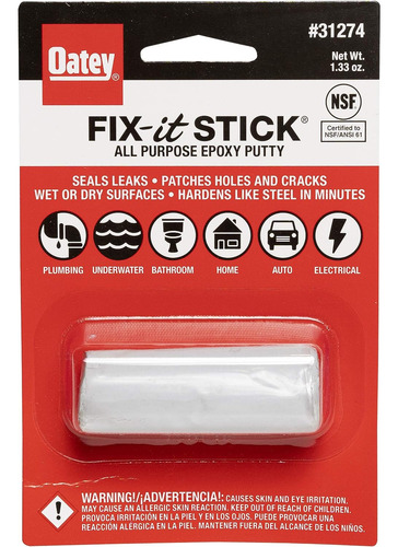 Oatey 31274 Stick Fix-it Multi-purpose Epoxy Putty, 1.33 Oz,