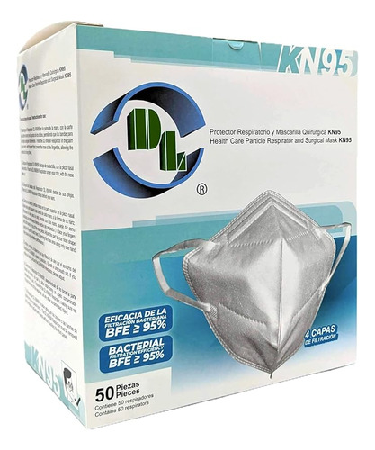 Cubrebocas Dl Kn95 Polipropileno 4 Capas 50pz