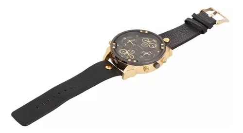 Relogio Grande Designer Morderno Pulseira De Couro Ler Anunc