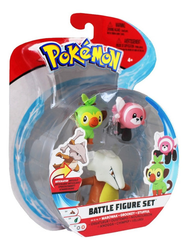 Imagem 3 de 4 de Pokémon Trio Marowak Battle Figure Set Articulada Sunny 2603