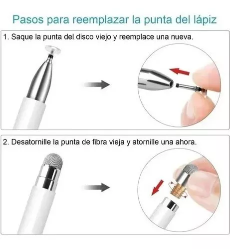 Lápiz capacitivo universal para pantalla táctil (paquete de 3 unidades  bidireccionales de alta sensibilidad) para iPad, iPhone, Android, Samsung