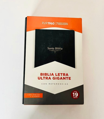 Biblia Rvr1960 Letra Ultra Gigante Negro Similpiel Cierre In