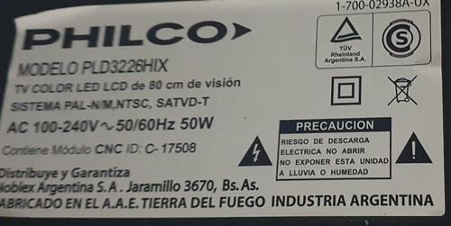Smart 32 Hd Philco Para Repuesto O Reparar Pantalla Rota (Usado)