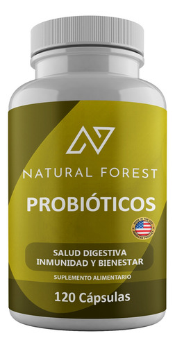 Probióticos Natural Forest 120 Caps 50 Billones De Ufc Sabor Neutro
