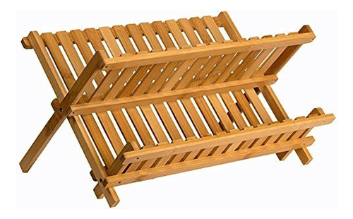 Saganizer Escurridor De Madera Bamboo Para Vajilla