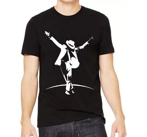 Remera Negra - Michael Jackson - Algodón 1ra Calidad