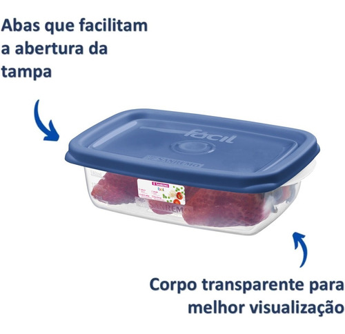 4 Pote Plástico 280ml Retangular Microondas Freezer Bpa Free Cor Coral