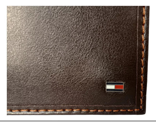 Tommy Hilfiger Billetera Cuero Genuino Marrón 100% Original