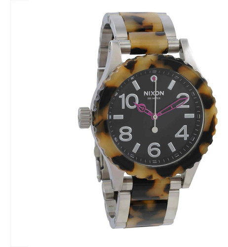 Reloj Nixon A410-2582-00 Unisex De Cuarzo Esfera Negra