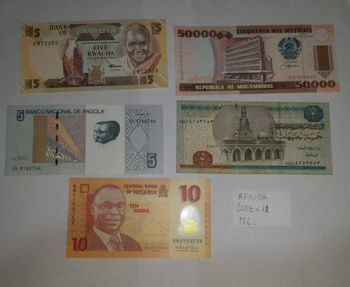 Billetes Africa. Lote 12 X Unidades