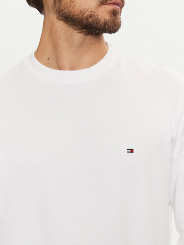 Polerón Solid Con Cuello Redondo Blanco Tommy Hilfiger