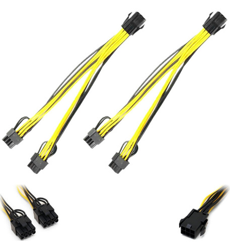 2 X Cable Brobotix Adaptador Pci Express 6 Pines A 8 Pines
