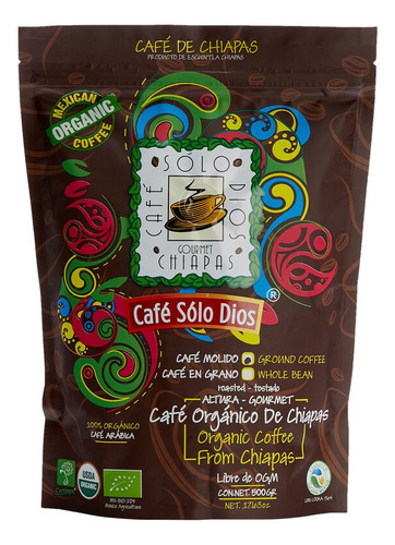 Solo Dios - 2 Bolsas De Cafe Molido Organico 500gr