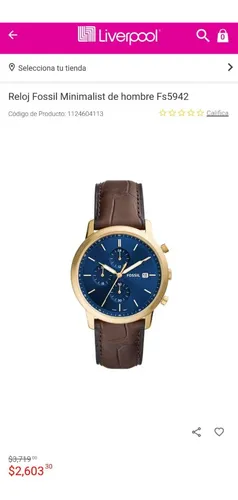 Liverpool reloj fossil hombre new arrivals