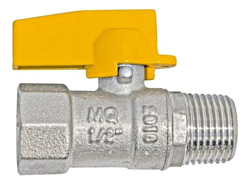 Registro De Gás Reto Rosca 1/2 Npt Macho X 1/2 Npt Fêmea