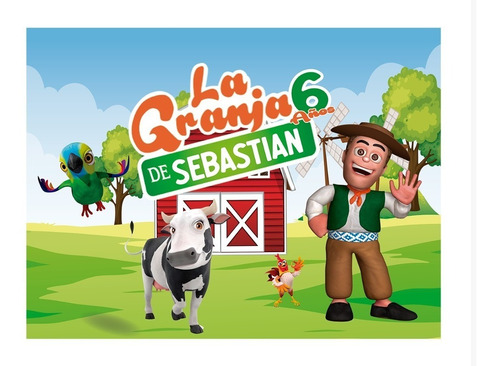 Lona La Granja De Zenón Personalizada 2mts X 1.46mts