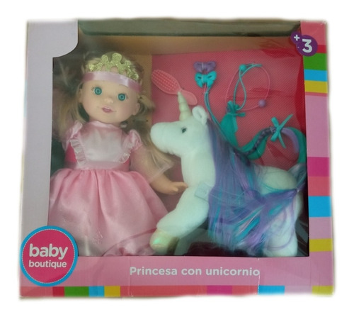 Baby Boutique Princesa Con Unicornio, Incluye Accesorios