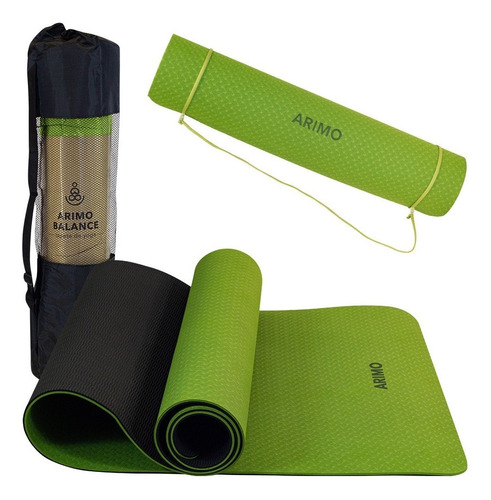 Tapete De Yoga Arimo Tpe 6 Mm 181 X 61 Cm Biodegradável Cor Verde-claro