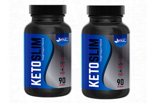 Keto Slim 2 Frascos 90 Caps C/u Ansiedad Quema Grasa 