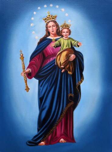Virgen María Auxiliadora - Pintura Al Óleo (sedamanos Art)